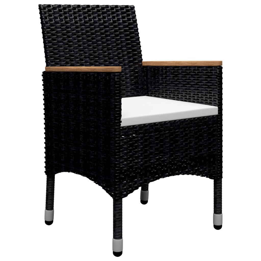 9-delige Tuinset poly rattan en acaciahout zwart is nu te koop bij PeponiXL, paradijselijk wonen!