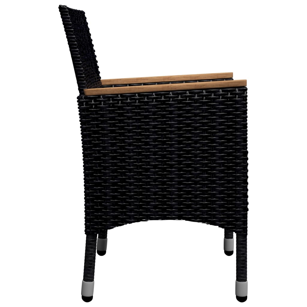 9-delige Tuinset poly rattan en acaciahout zwart is nu te koop bij PeponiXL, paradijselijk wonen!