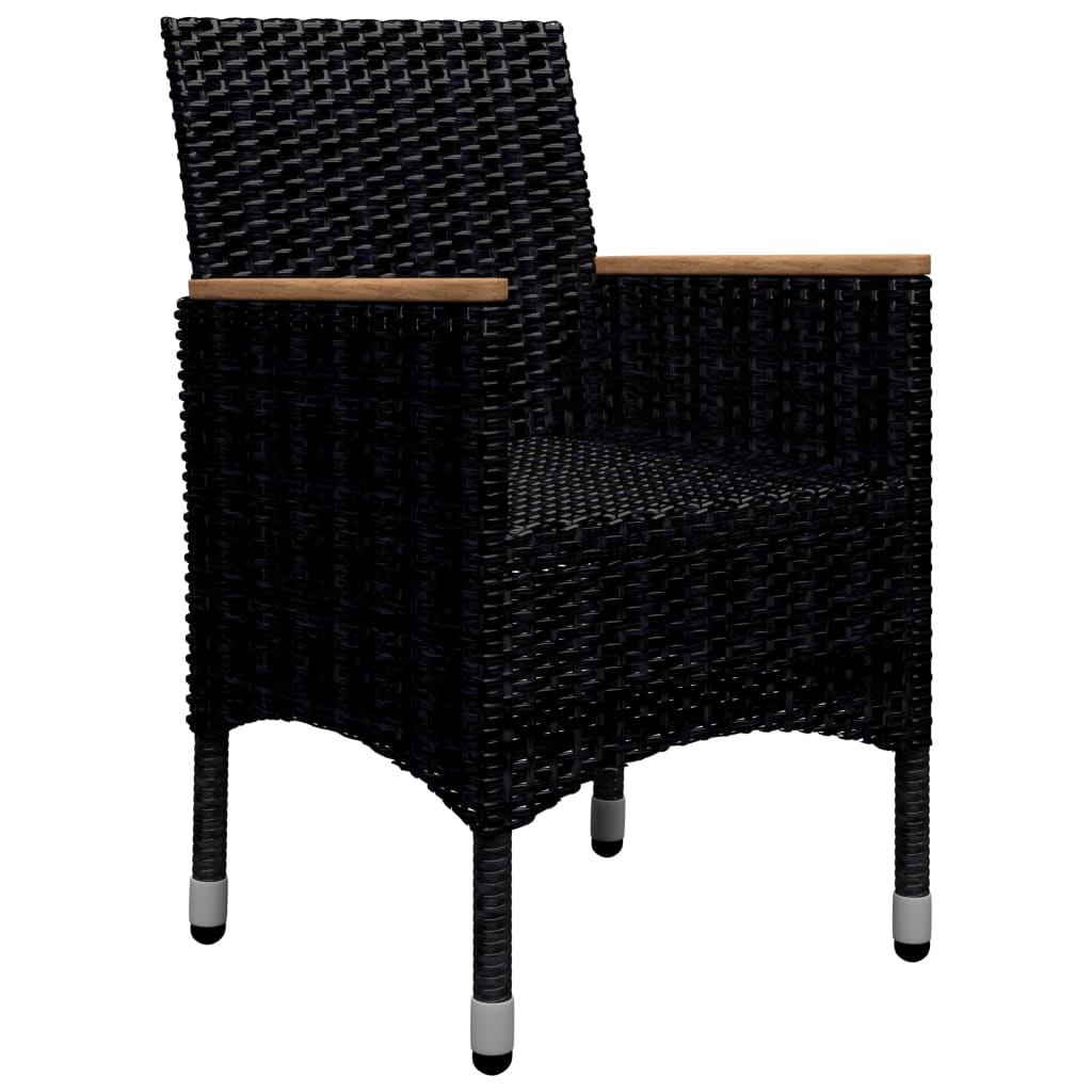 9-delige Tuinset poly rattan en acaciahout zwart is nu te koop bij PeponiXL, paradijselijk wonen!