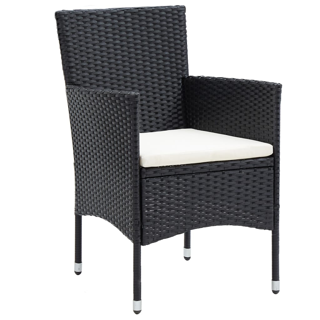 5-delige Tuinset poly rattan en gehard glas zwart is nu te koop bij PeponiXL, paradijselijk wonen!