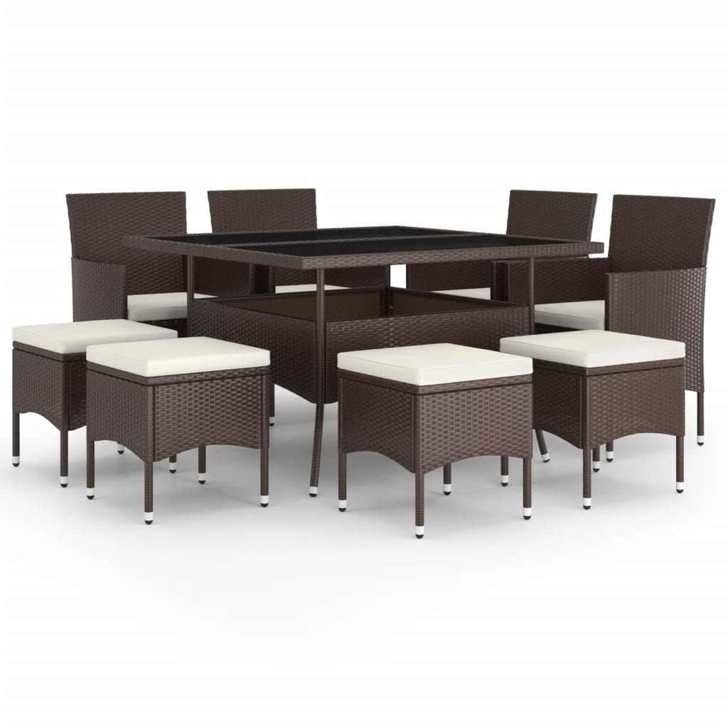 9-delige Tuinset poly rattan bruin is nu te koop bij PeponiXL, paradijselijk wonen!