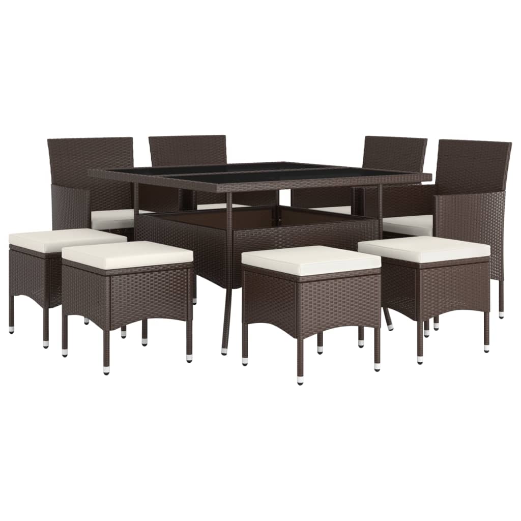 9-delige Tuinset poly rattan bruin is nu te koop bij PeponiXL, paradijselijk wonen!