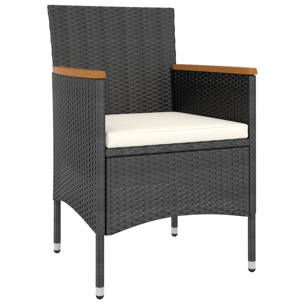 5-delige Tuinset poly rattan en gehard glas zwart is nu te koop bij PeponiXL, paradijselijk wonen!