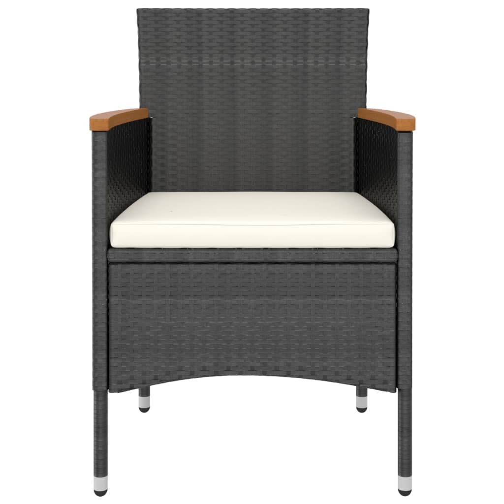 5-delige Tuinset poly rattan en gehard glas zwart is nu te koop bij PeponiXL, paradijselijk wonen!