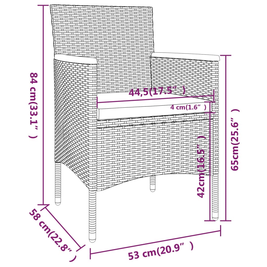 5-delige Tuinset poly rattan en gehard glas zwart is nu te koop bij PeponiXL, paradijselijk wonen!
