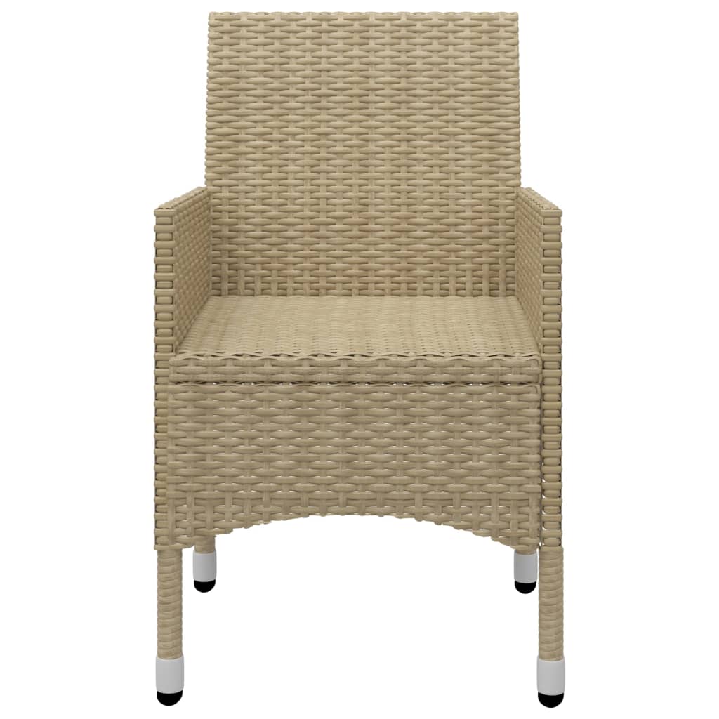 3-delige Bistroset poly rattan en gehard glas beige is nu te koop bij PeponiXL, paradijselijk wonen!