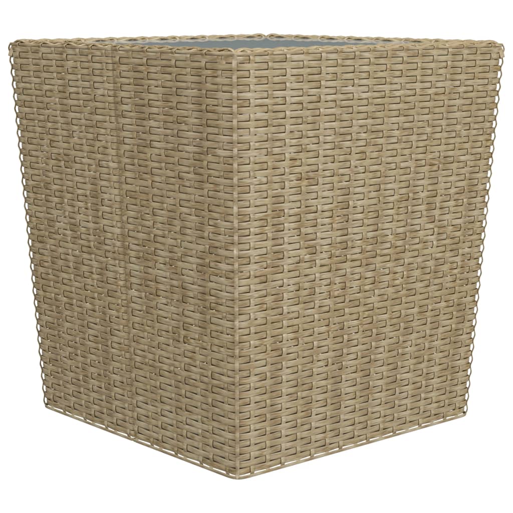 3-delige Bistroset poly rattan en gehard glas beige is nu te koop bij PeponiXL, paradijselijk wonen!