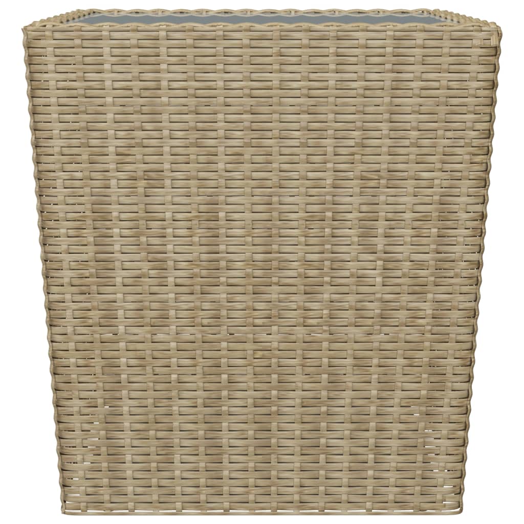 3-delige Bistroset poly rattan en gehard glas beige is nu te koop bij PeponiXL, paradijselijk wonen!