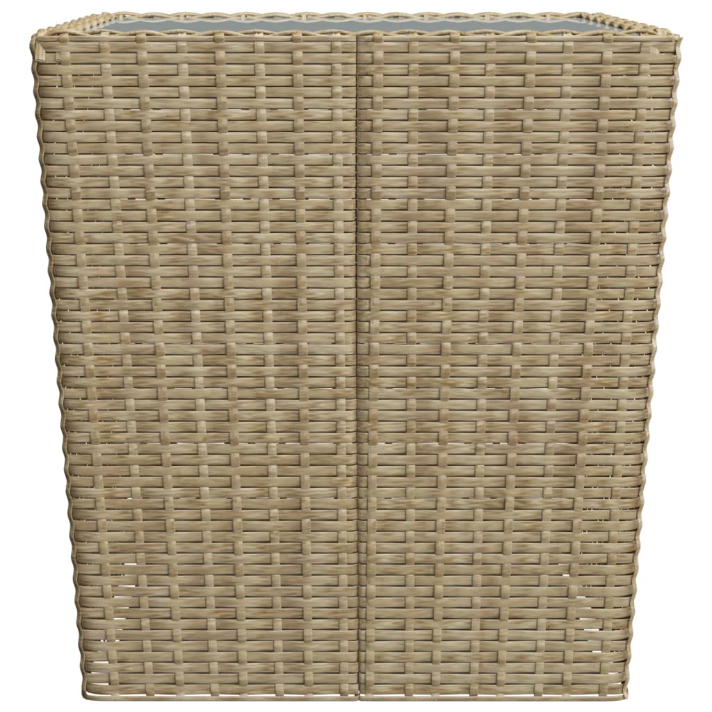 3-delige Bistroset poly rattan en gehard glas beige is nu te koop bij PeponiXL, paradijselijk wonen!