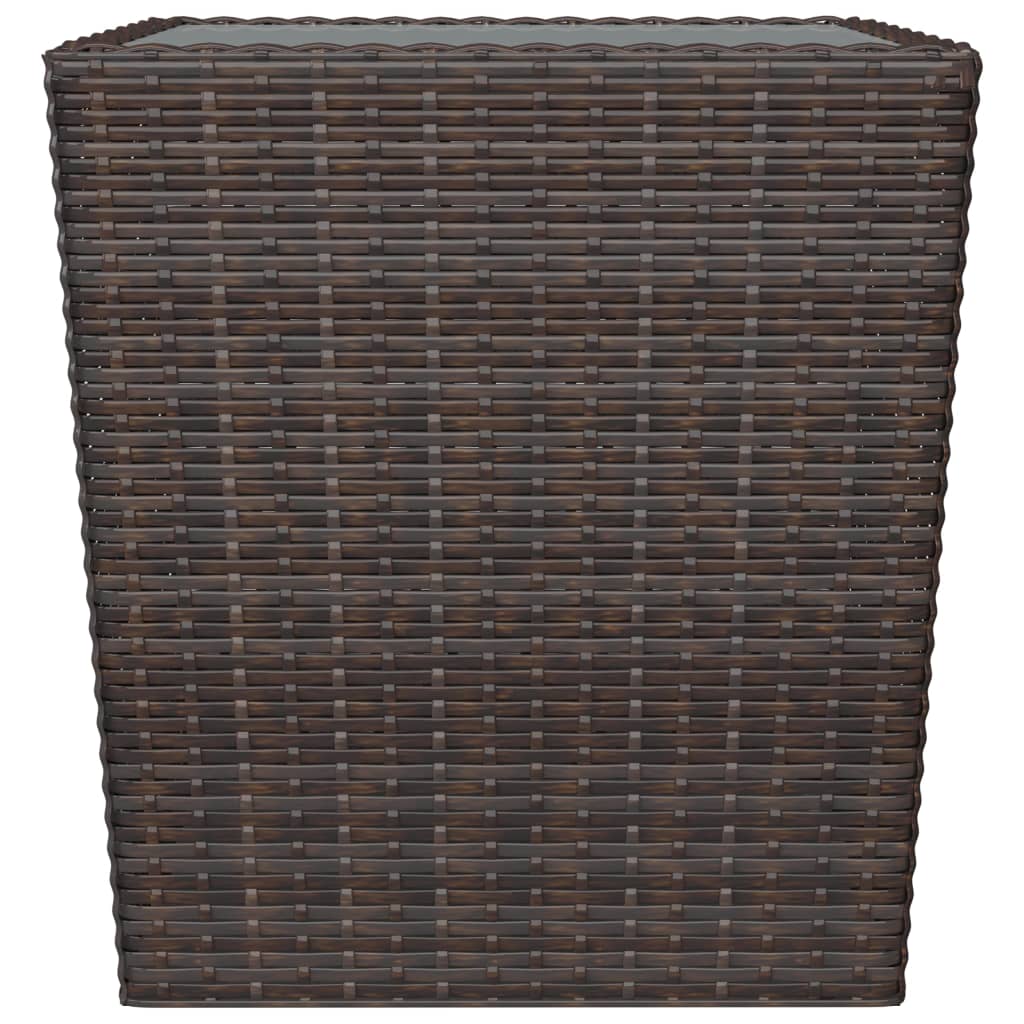 3-delige Bistroset poly rattan en gehard glas bruin
