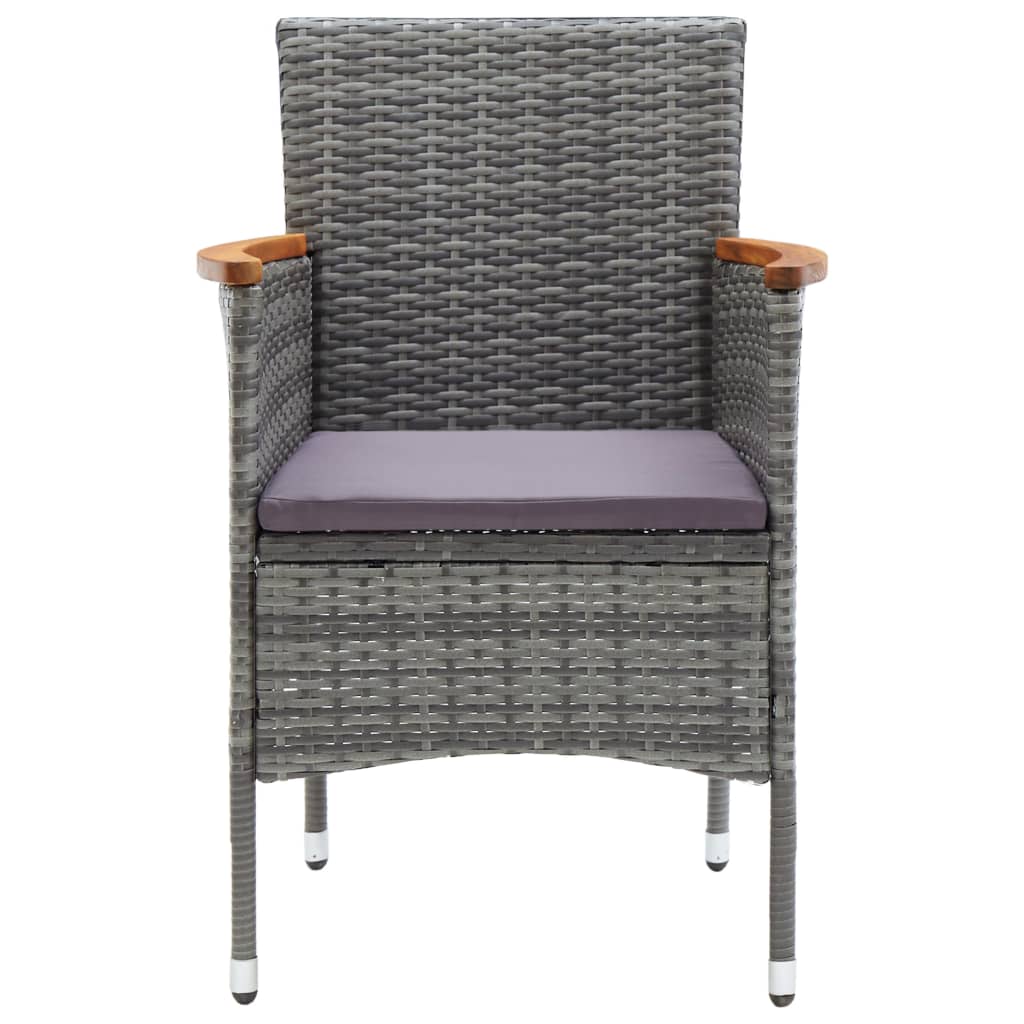 3-delige Bistroset poly rattan en gehard glas grijs is nu te koop bij PeponiXL, paradijselijk wonen!