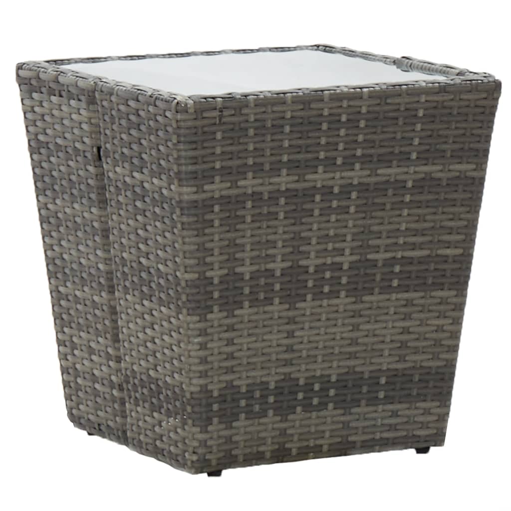 3-delige Bistroset poly rattan en gehard glas grijs is nu te koop bij PeponiXL, paradijselijk wonen!