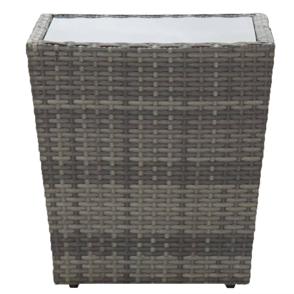 3-delige Bistroset poly rattan en gehard glas grijs is nu te koop bij PeponiXL, paradijselijk wonen!