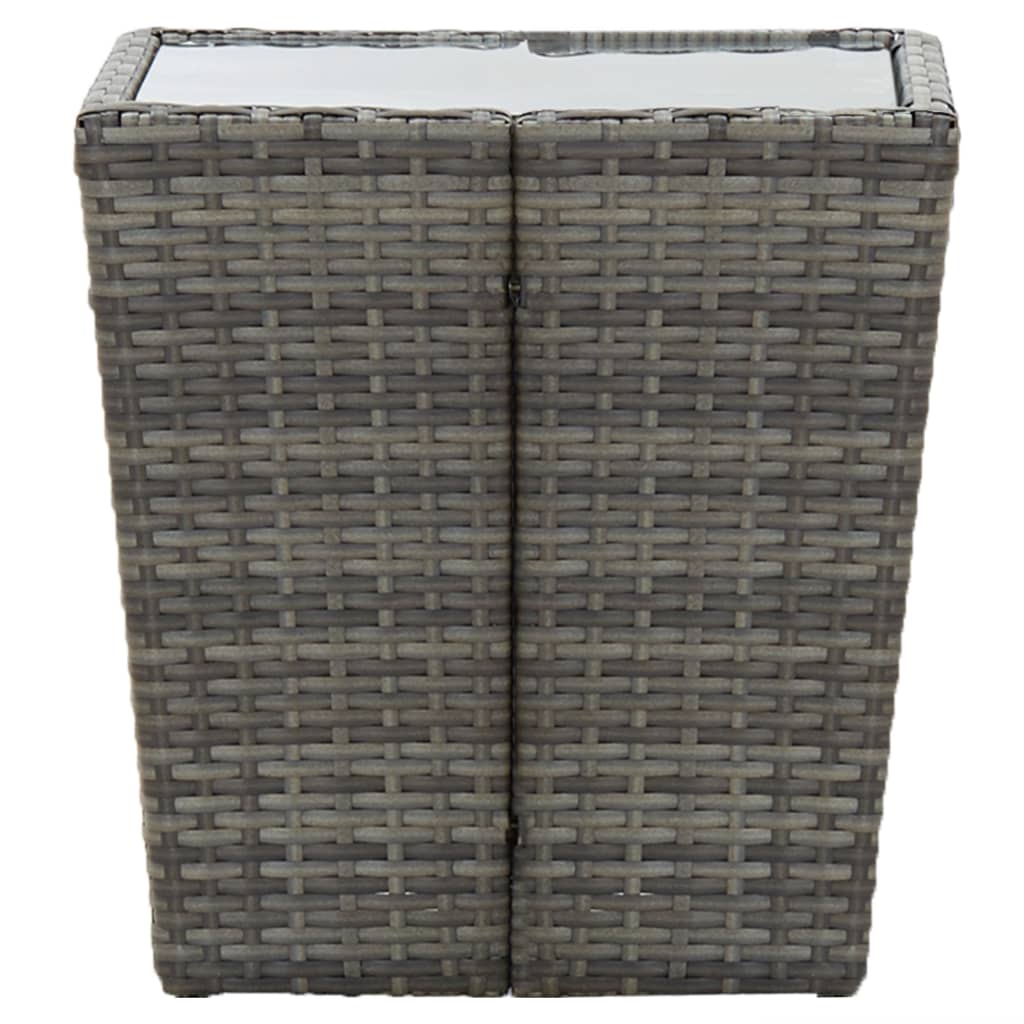3-delige Bistroset poly rattan en gehard glas grijs is nu te koop bij PeponiXL, paradijselijk wonen!