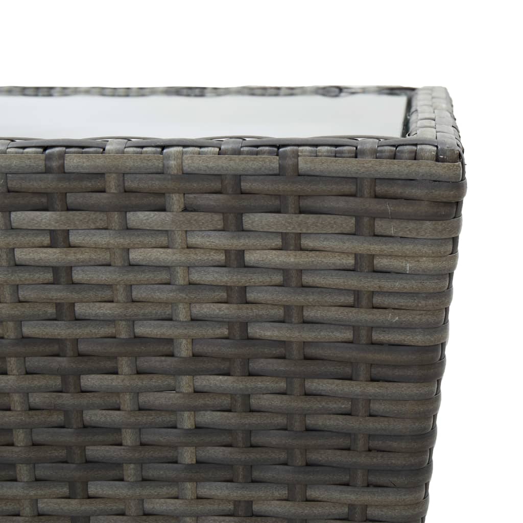 3-delige Bistroset poly rattan en gehard glas grijs is nu te koop bij PeponiXL, paradijselijk wonen!