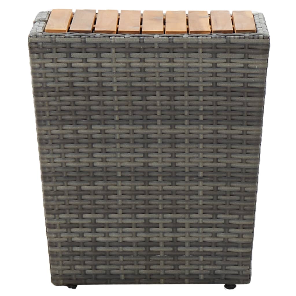 3-delige Bistroset poly rattan en acaciahout grijs is nu te koop bij PeponiXL, paradijselijk wonen!