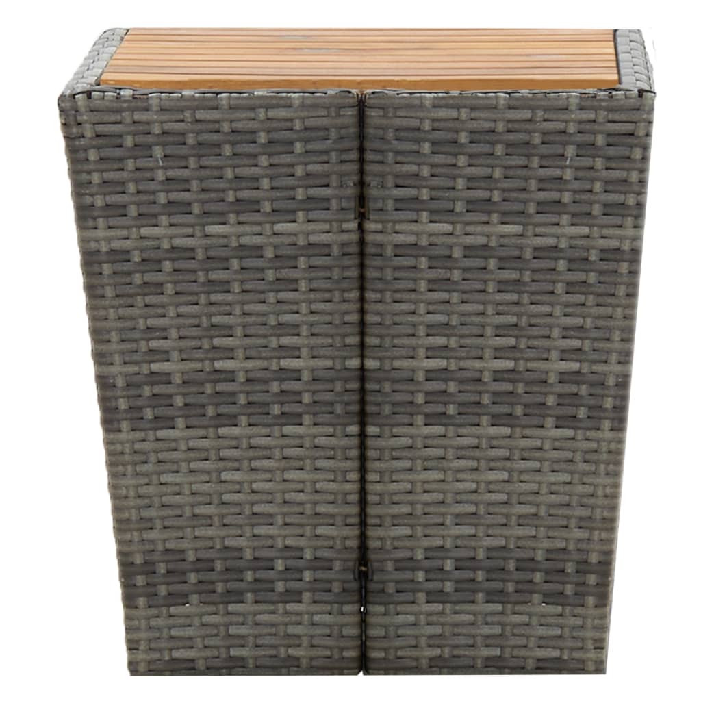 3-delige Bistroset poly rattan en acaciahout grijs is nu te koop bij PeponiXL, paradijselijk wonen!