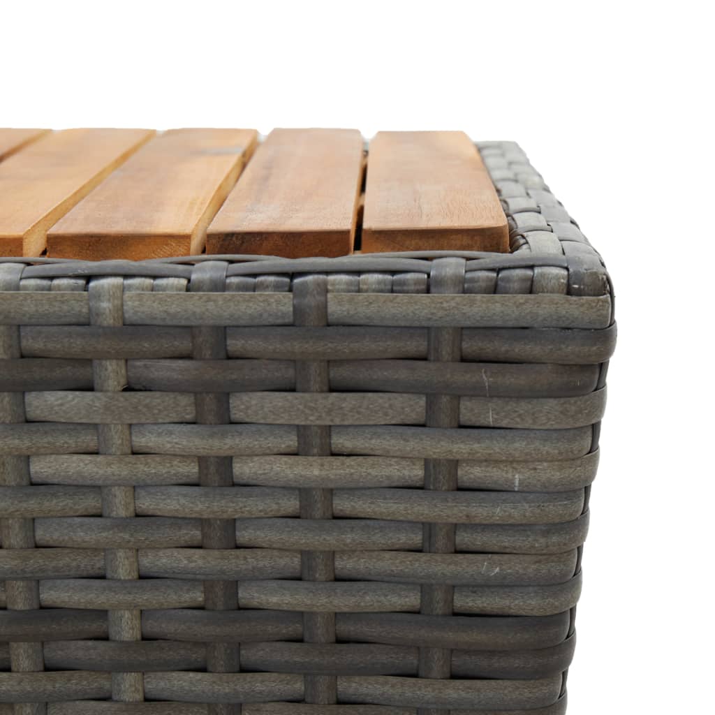 3-delige Bistroset poly rattan en acaciahout grijs is nu te koop bij PeponiXL, paradijselijk wonen!