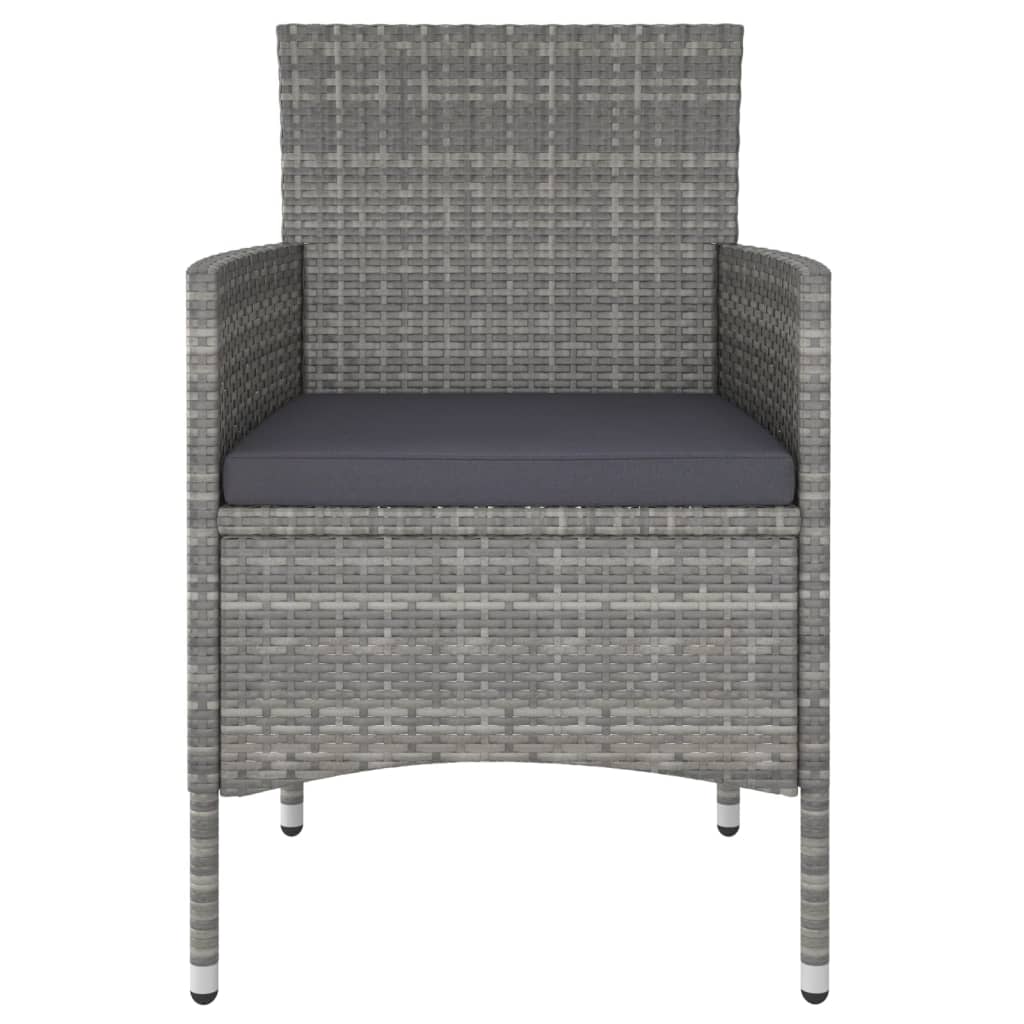 5-delige Bistroset poly rattan en gehard glas grijs is nu te koop bij PeponiXL, paradijselijk wonen!