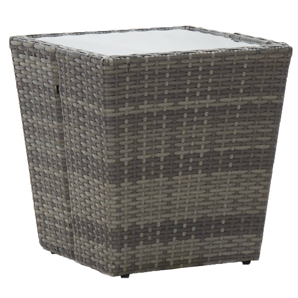 5-delige Bistroset poly rattan en gehard glas grijs is nu te koop bij PeponiXL, paradijselijk wonen!