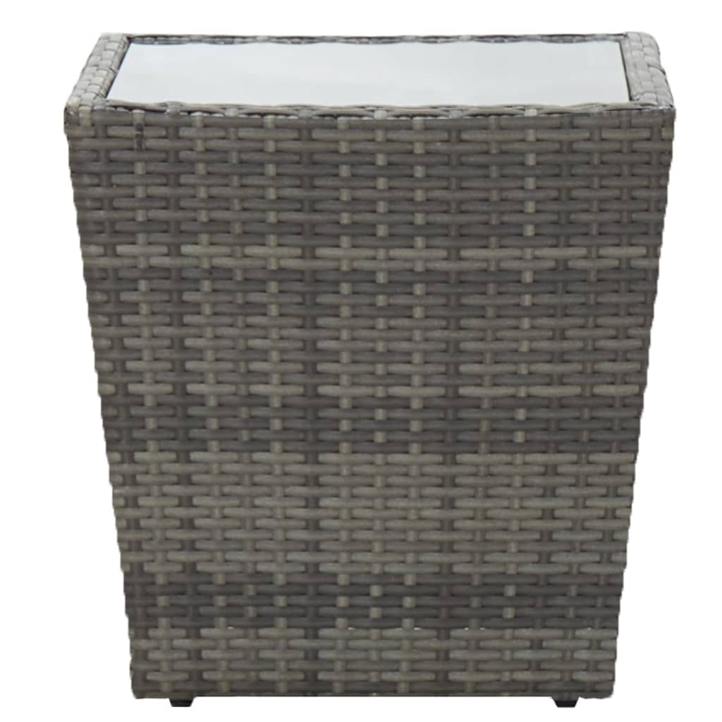 5-delige Bistroset poly rattan en gehard glas grijs is nu te koop bij PeponiXL, paradijselijk wonen!