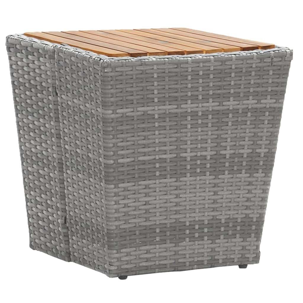 5-delige Bistroset poly rattan en massief acaciahout grijs is nu te koop bij PeponiXL, paradijselijk wonen!