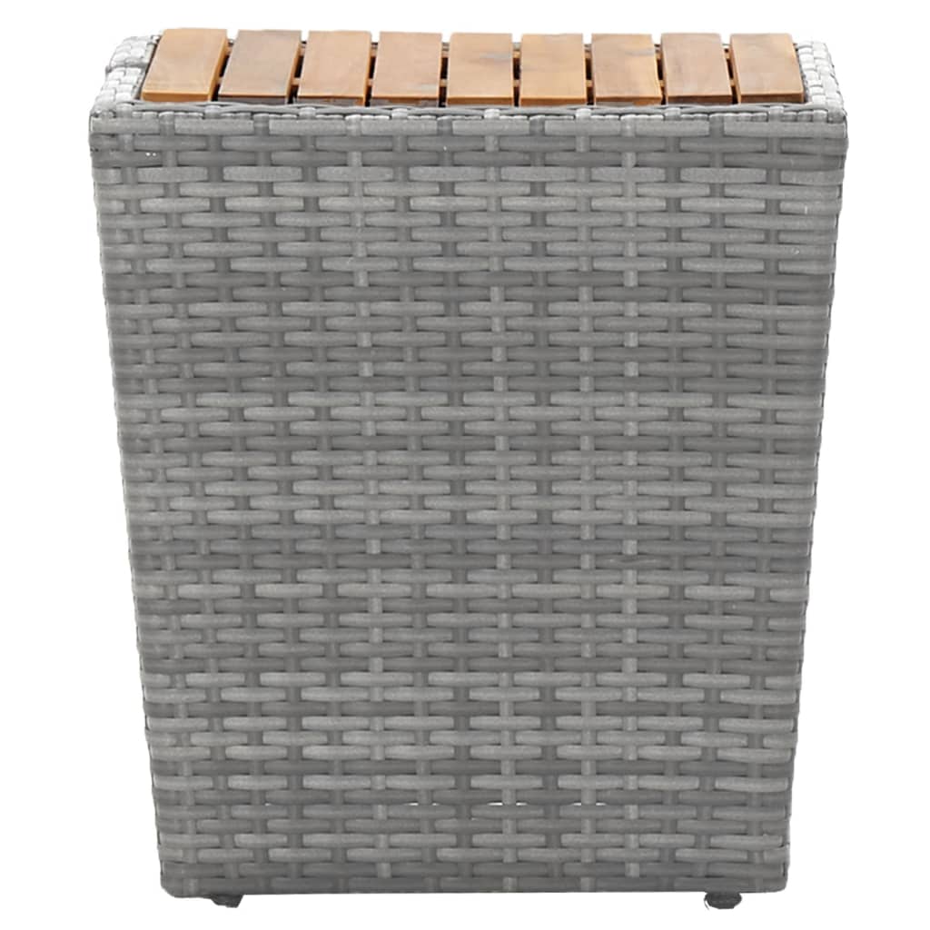 5-delige Bistroset poly rattan en massief acaciahout grijs is nu te koop bij PeponiXL, paradijselijk wonen!