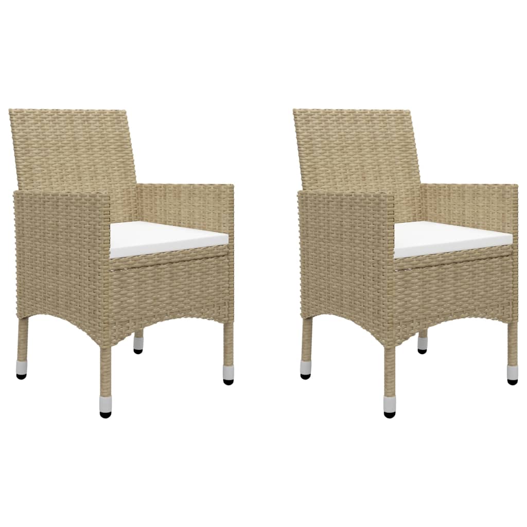 3-delige Bistroset poly rattan en gehard glas beige is nu te koop bij PeponiXL, paradijselijk wonen!