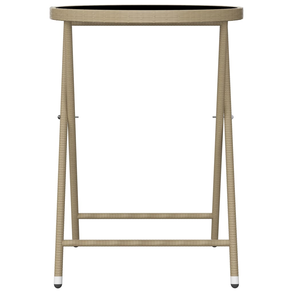 3-delige Bistroset poly rattan en gehard glas beige is nu te koop bij PeponiXL, paradijselijk wonen!