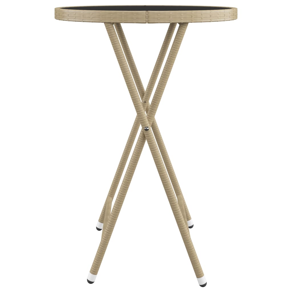 3-delige Bistroset poly rattan en gehard glas beige is nu te koop bij PeponiXL, paradijselijk wonen!