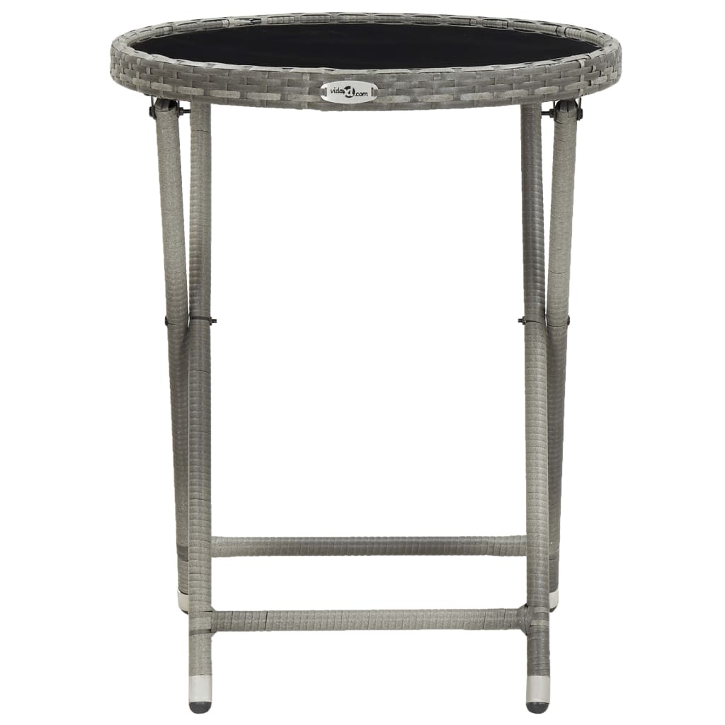 3-delige Bistroset poly rattan en gehard glas grijs is nu te koop bij PeponiXL, paradijselijk wonen!