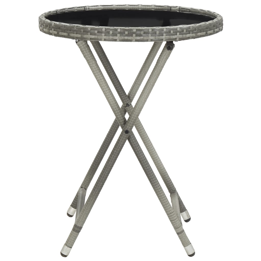 3-delige Bistroset poly rattan en gehard glas grijs is nu te koop bij PeponiXL, paradijselijk wonen!