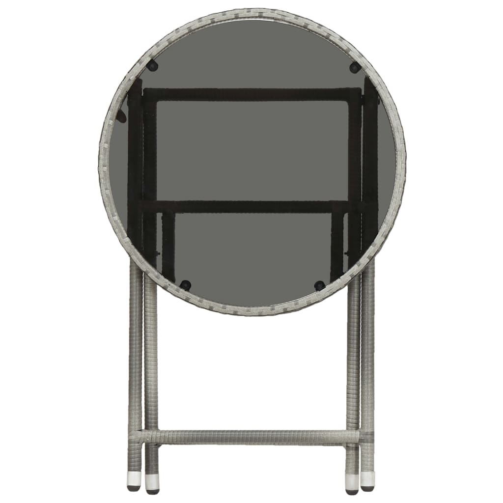 3-delige Bistroset poly rattan en gehard glas grijs is nu te koop bij PeponiXL, paradijselijk wonen!