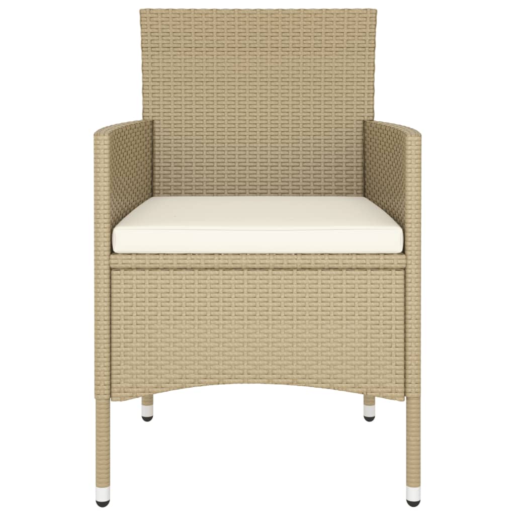 5-delige Bistroset poly rattan en gehard glas beige is nu te koop bij PeponiXL, paradijselijk wonen!