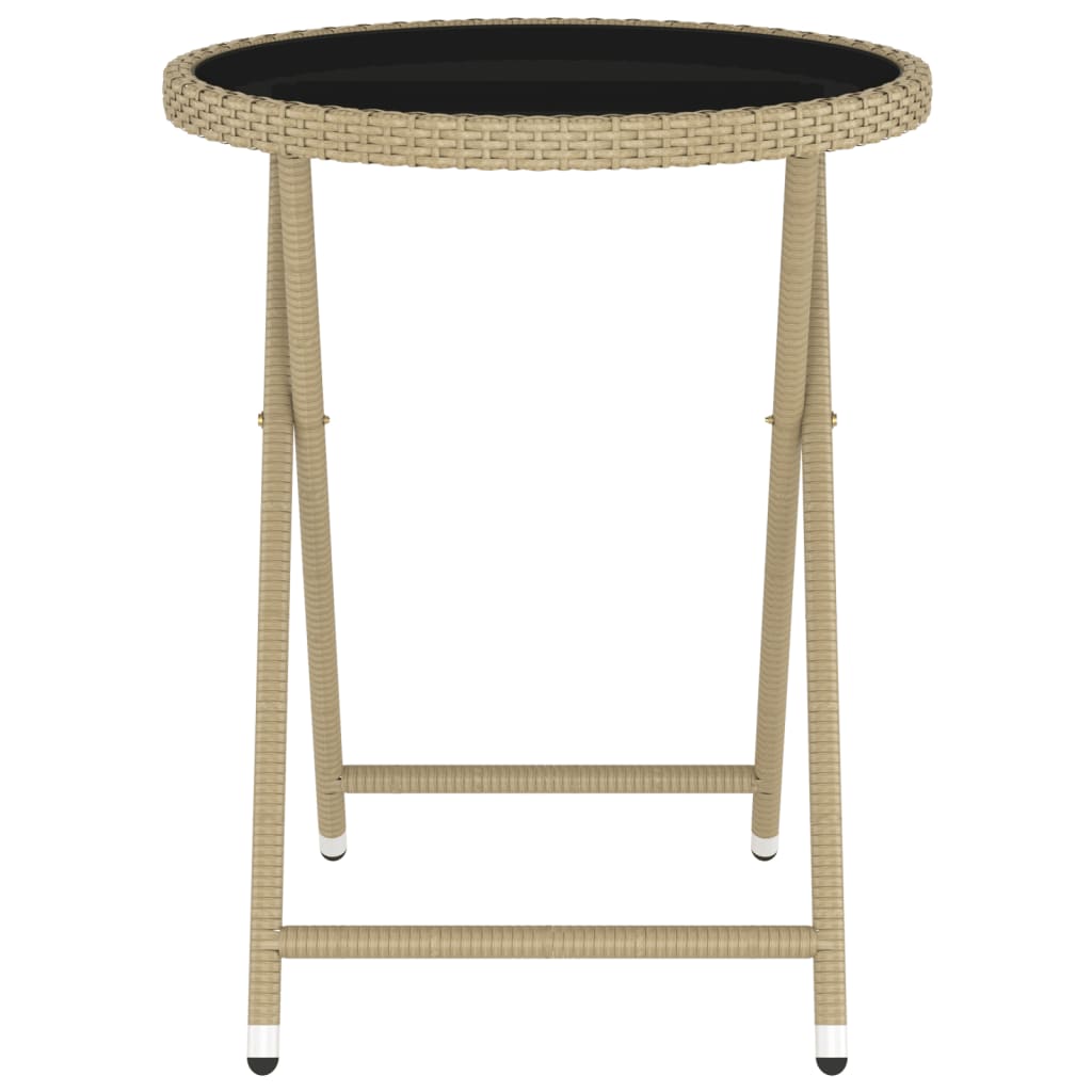 5-delige Bistroset poly rattan en gehard glas beige is nu te koop bij PeponiXL, paradijselijk wonen!