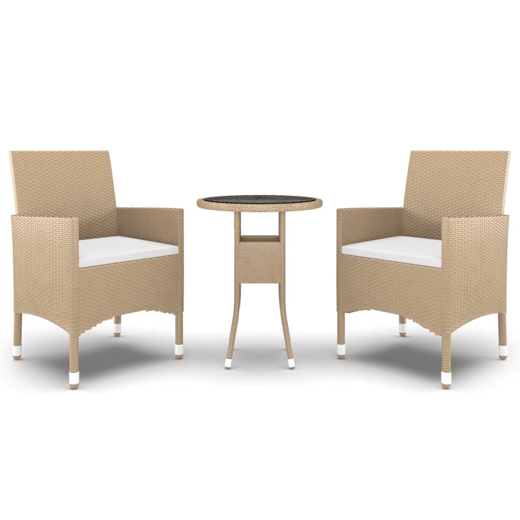 3-delige Tuinset poly rattan beige is nu te koop bij PeponiXL, paradijselijk wonen!