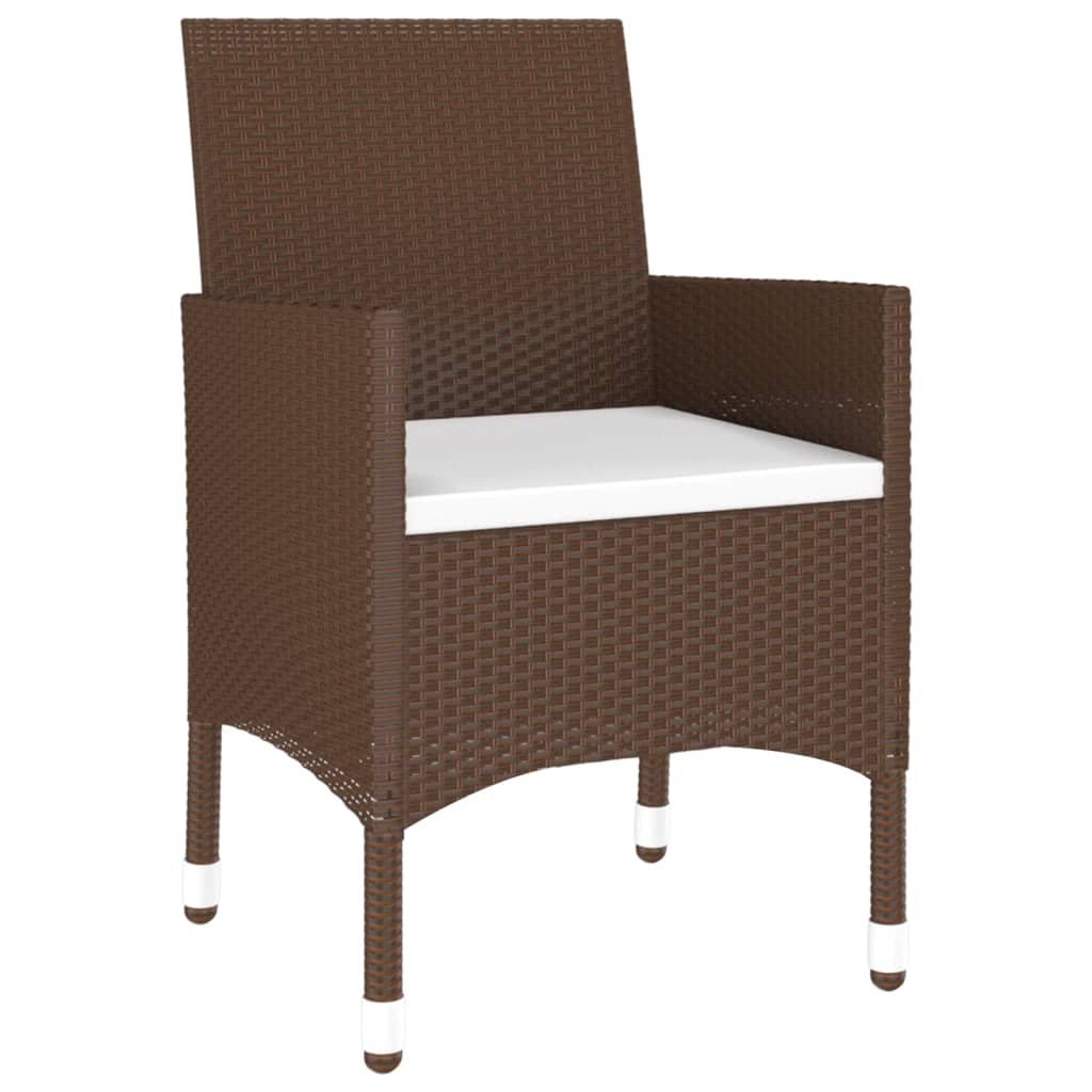 3-delige Tuinset poly rattan bruin