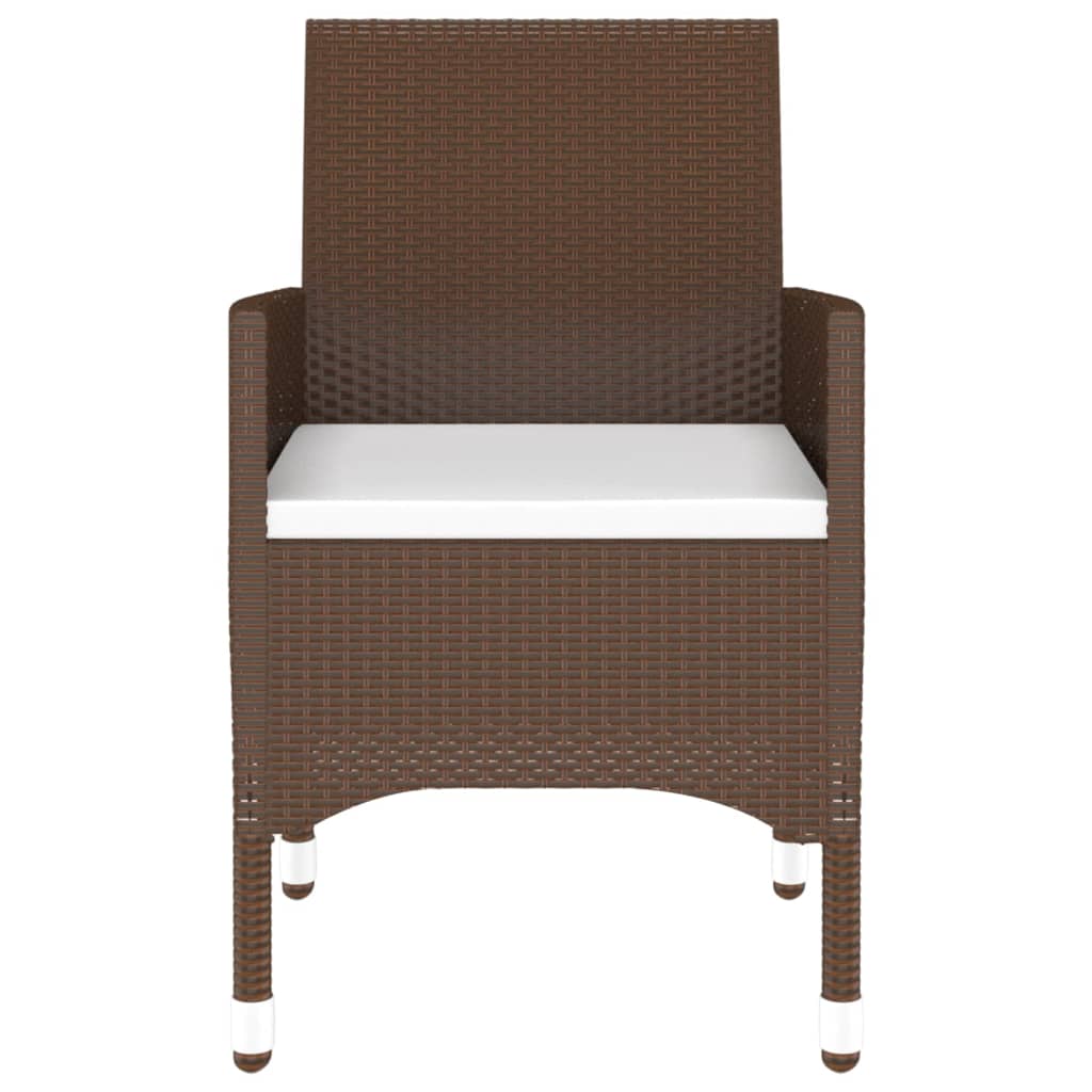 3-delige Tuinset poly rattan bruin