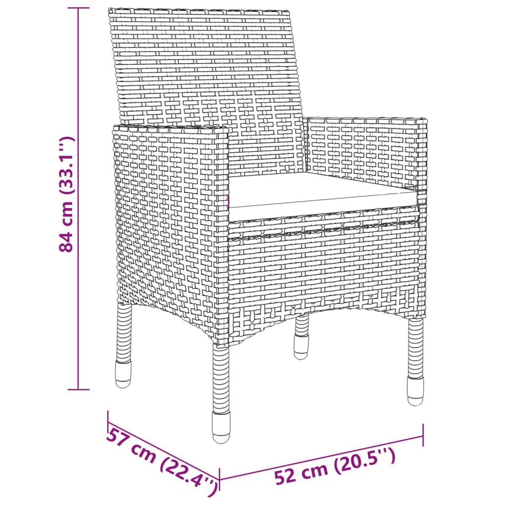 3-delige Tuinset poly rattan zwart is nu te koop bij PeponiXL, paradijselijk wonen!