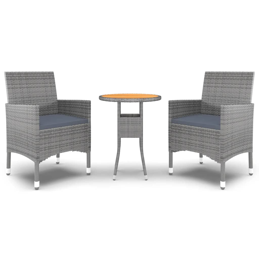3-delige Tuinset poly rattan grijs is nu te koop bij PeponiXL, paradijselijk wonen!