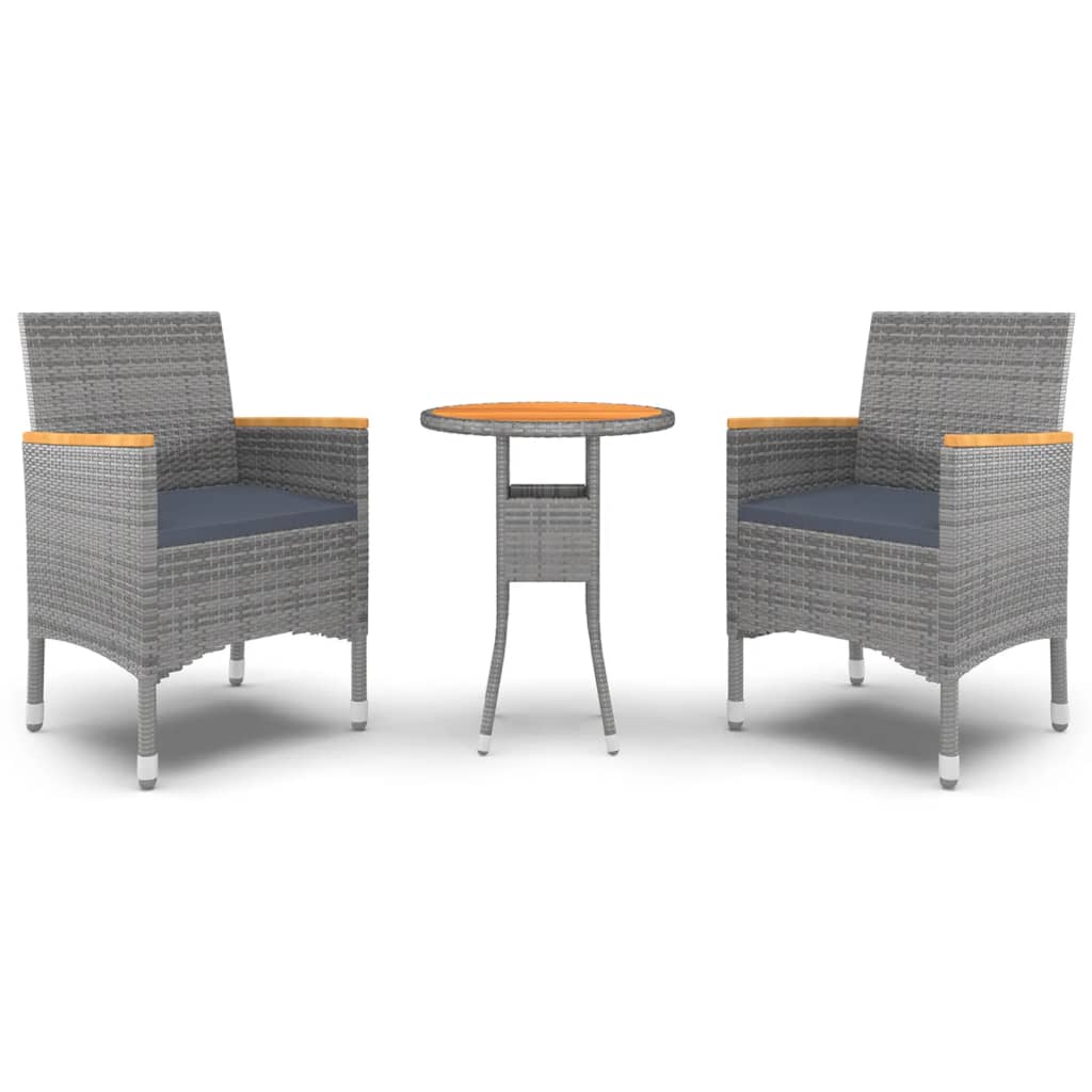 3-delige Tuinset poly rattan grijs is nu te koop bij PeponiXL, paradijselijk wonen!