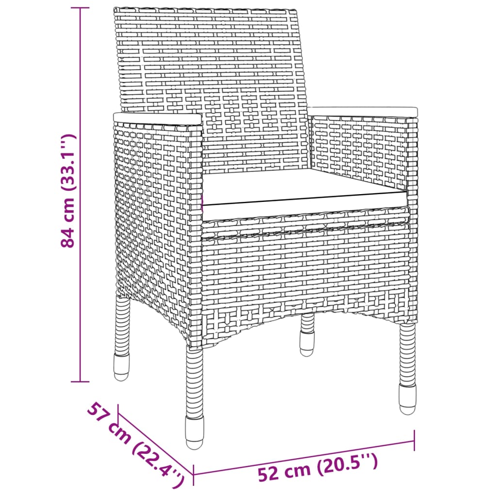 3-delige Tuinset poly rattan grijs is nu te koop bij PeponiXL, paradijselijk wonen!