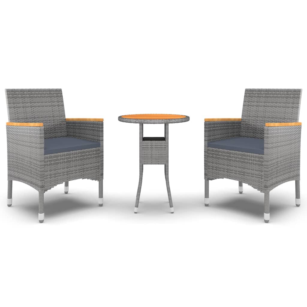 3-delige Tuinset poly rattan grijs is nu te koop bij PeponiXL, paradijselijk wonen!