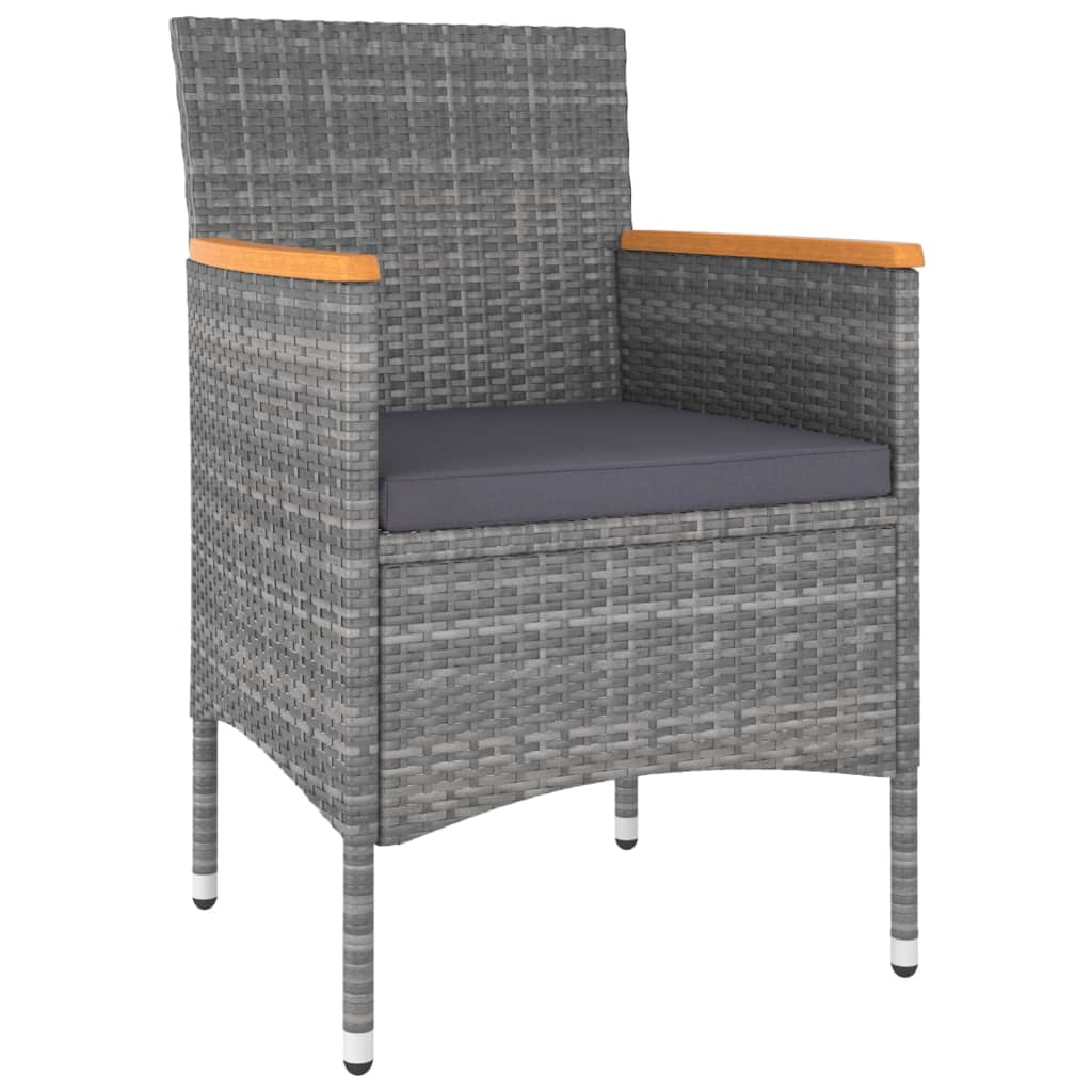 5-delige Loungeset poly rattan grijs is nu te koop bij PeponiXL, paradijselijk wonen!