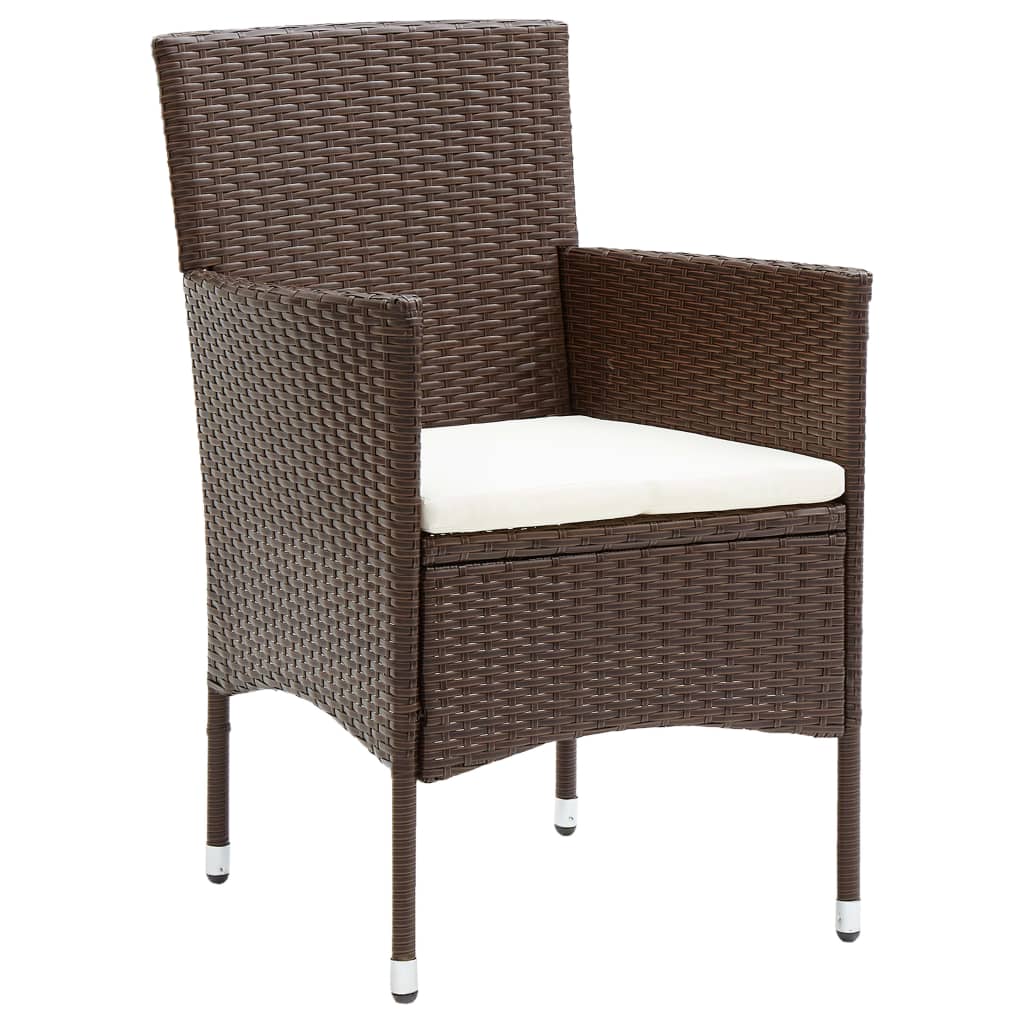 3-delige Tuinset poly rattan bruin