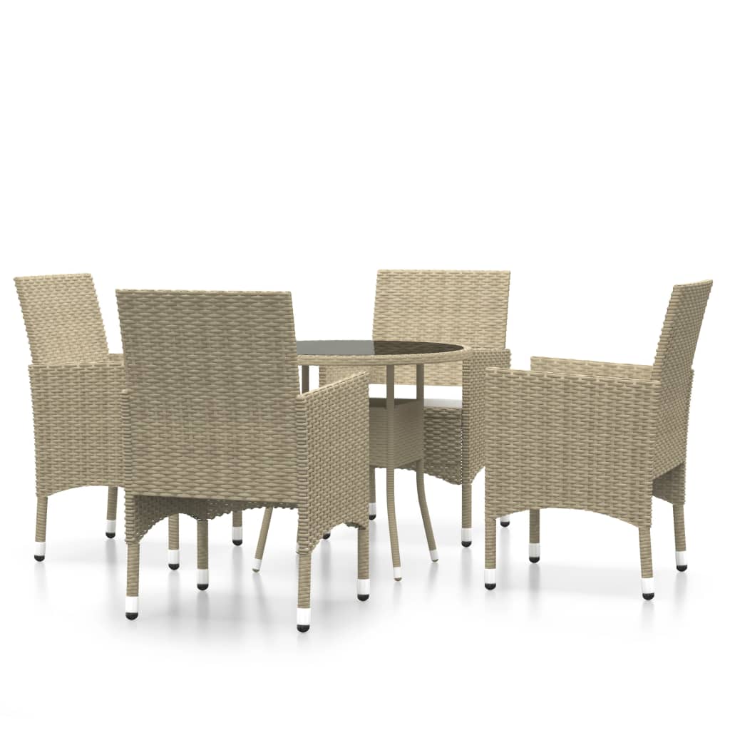 5-delige Tuinset poly rattan beige is nu te koop bij PeponiXL, paradijselijk wonen!