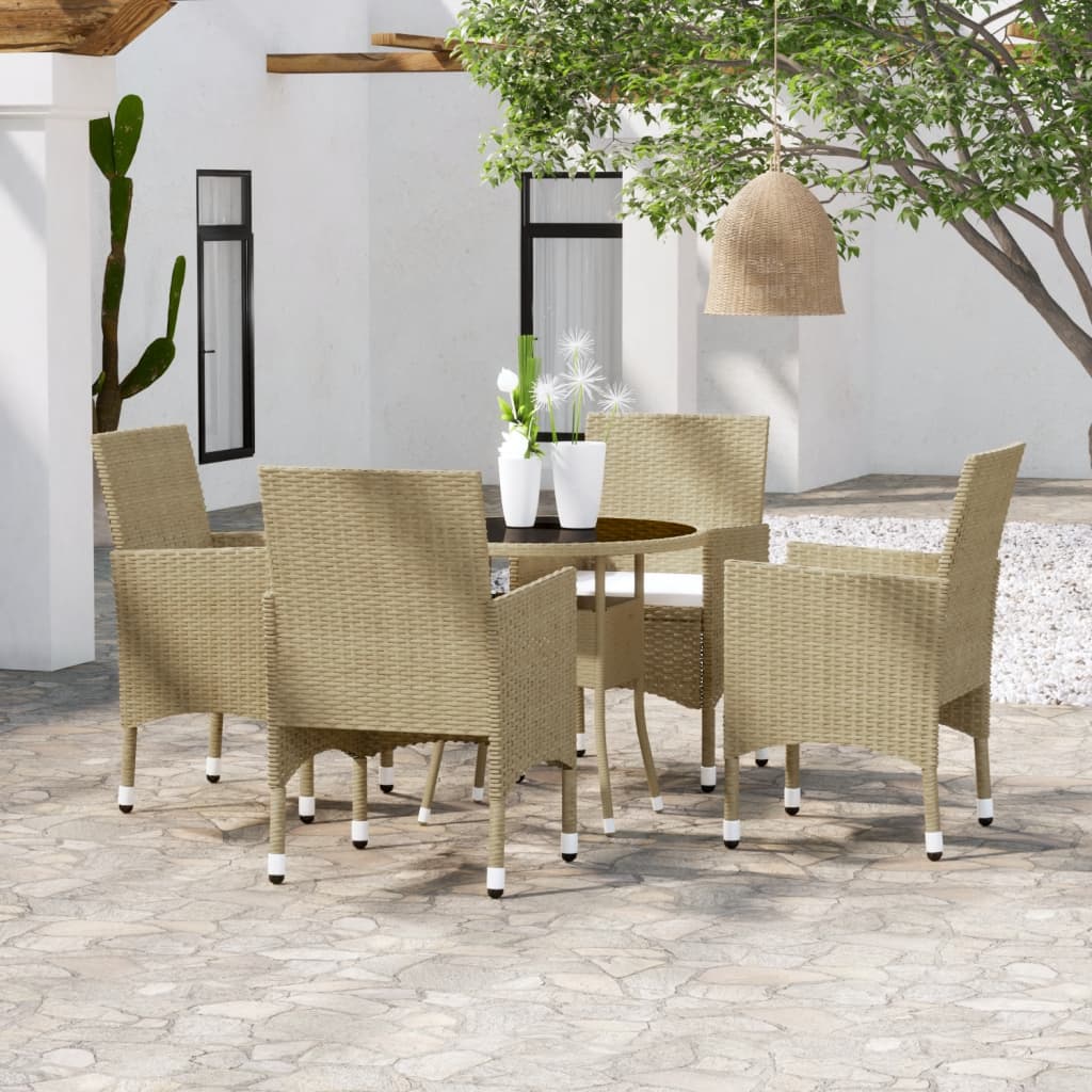 5-delige Tuinset poly rattan beige is nu te koop bij PeponiXL, paradijselijk wonen!