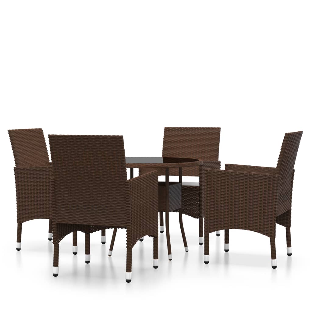 5-delige Tuinset poly rattan bruin is nu te koop bij PeponiXL, paradijselijk wonen!