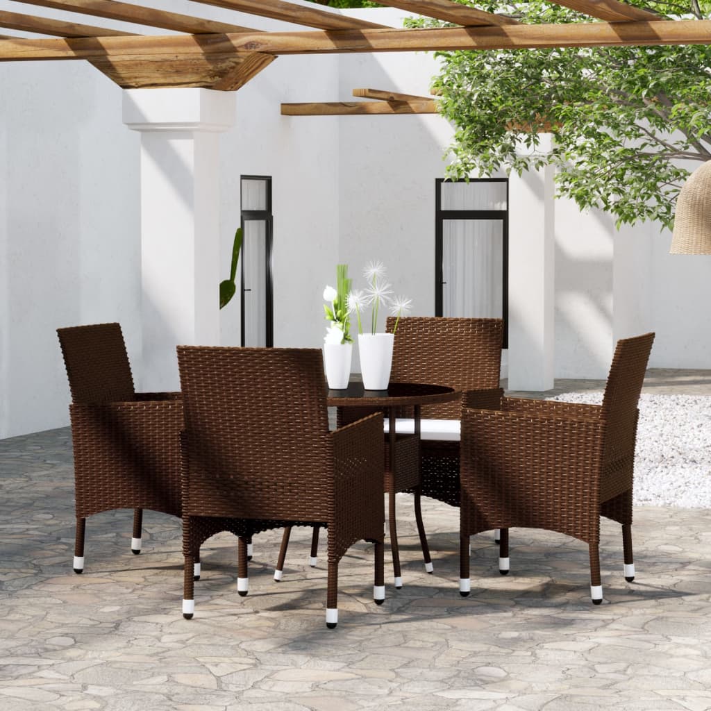 5-delige Tuinset poly rattan bruin is nu te koop bij PeponiXL, paradijselijk wonen!
