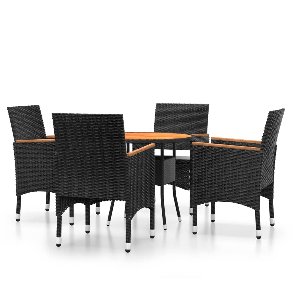 5-delige Tuinset poly rattan zwart is nu te koop bij PeponiXL, paradijselijk wonen!